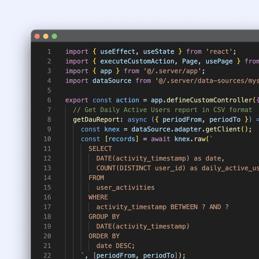 An example of custom Node.js admin page