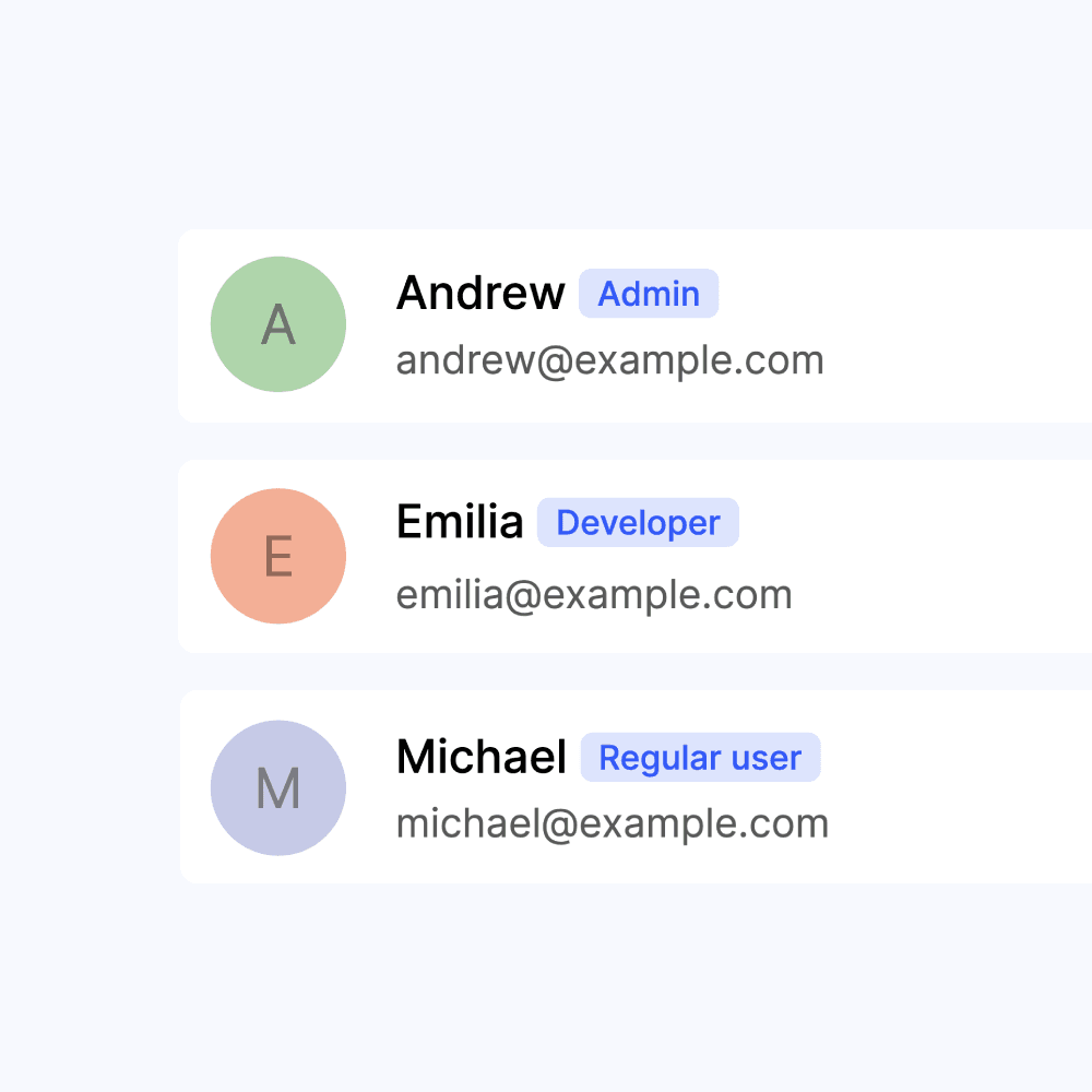 Build-in auth and user management