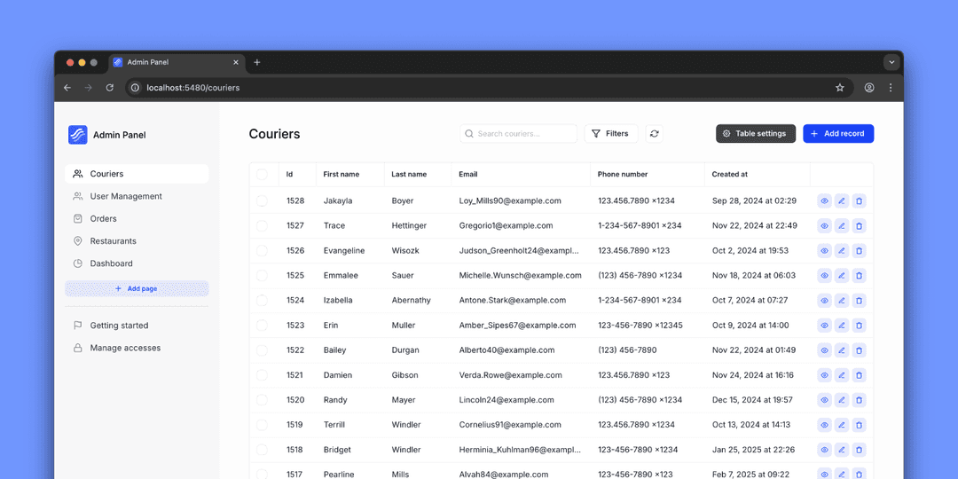 Generate Admin Panel in Minutes