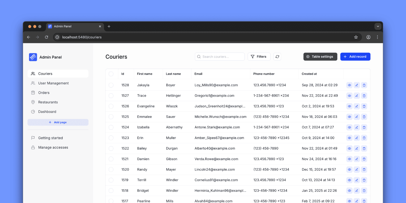 Generate Admin Panel in Minutes