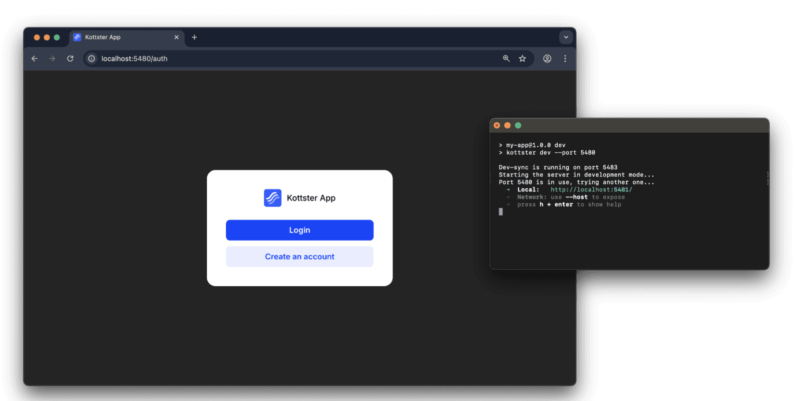 Running Node.js Admin Panel using command 'npm run dev'.